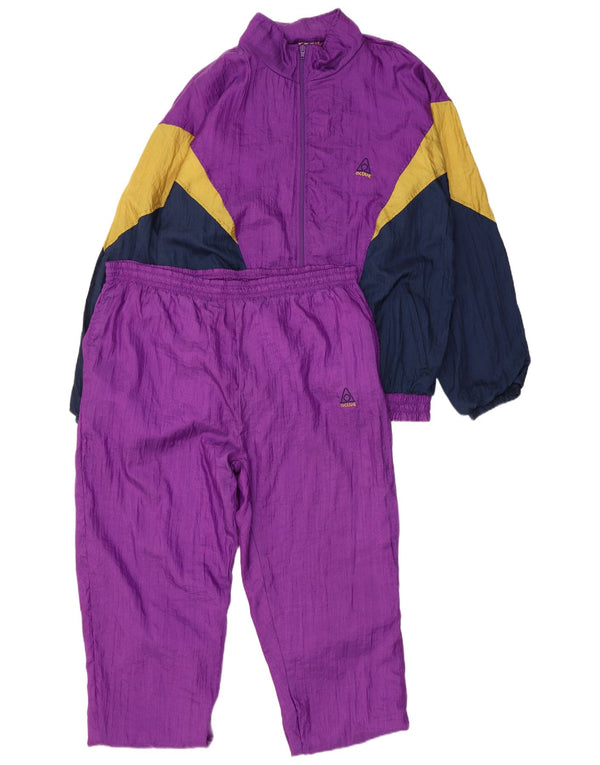 Active Mens Loose Fit Full Tracksuit Medium Purple Colourblock Polyamide