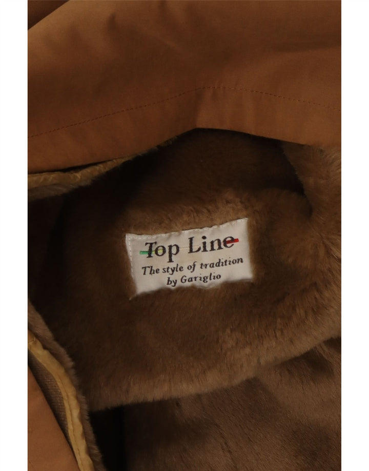 VINTAGE Womens Sherpa Coat UK 16 Large Brown Polyester