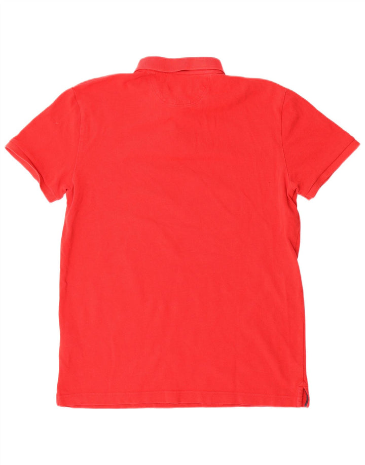 Hackett Mens Classic Fit Polo Shirt Medium Red Cotton