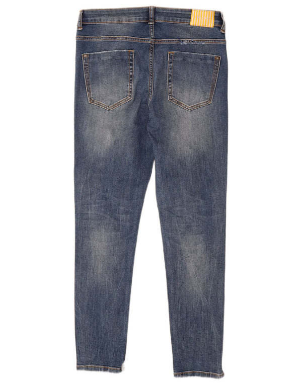 Zara Womens Distressed Skinny Jeans EU 40 Medium W30 L26 Blue Cotton