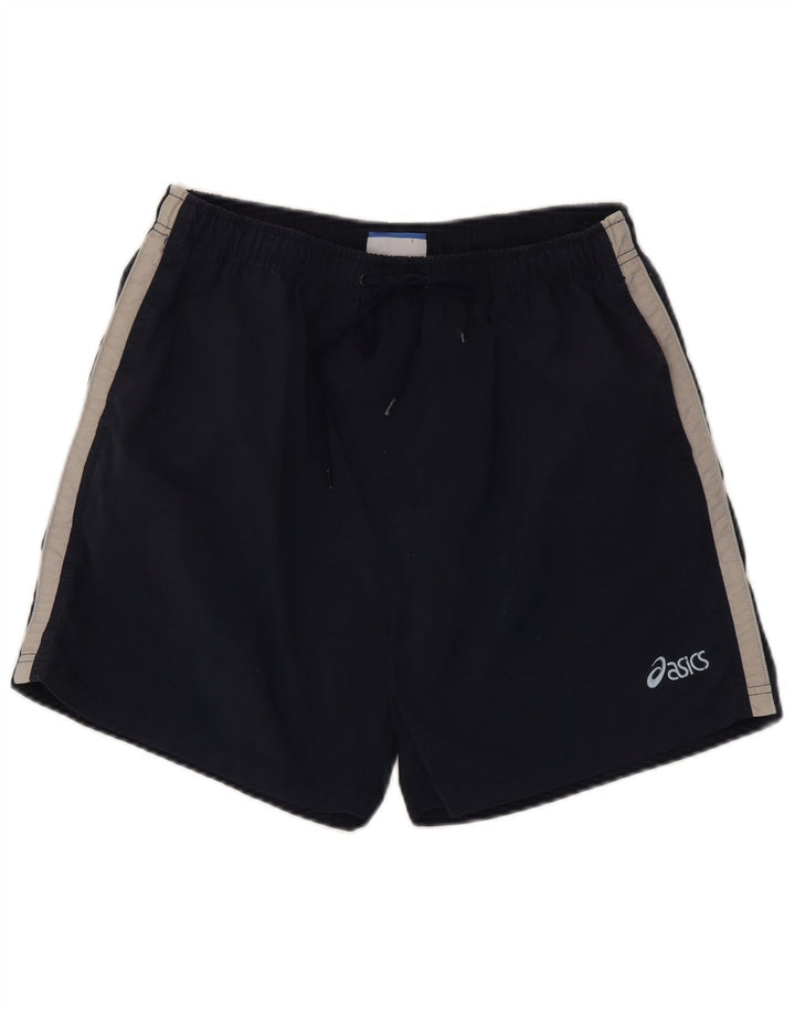 Asics Mens Sport Shorts Medium Navy Blue Colourblock Nylon