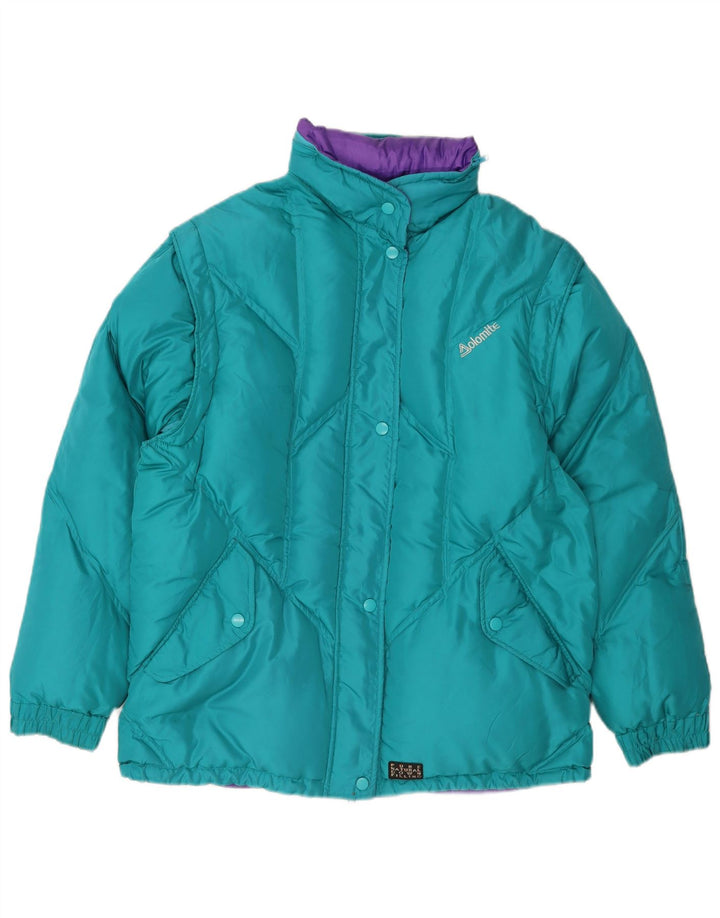 Dolomite Womens Hooded Reversible Padded Jacket UK 16 Large Blue Polyester
