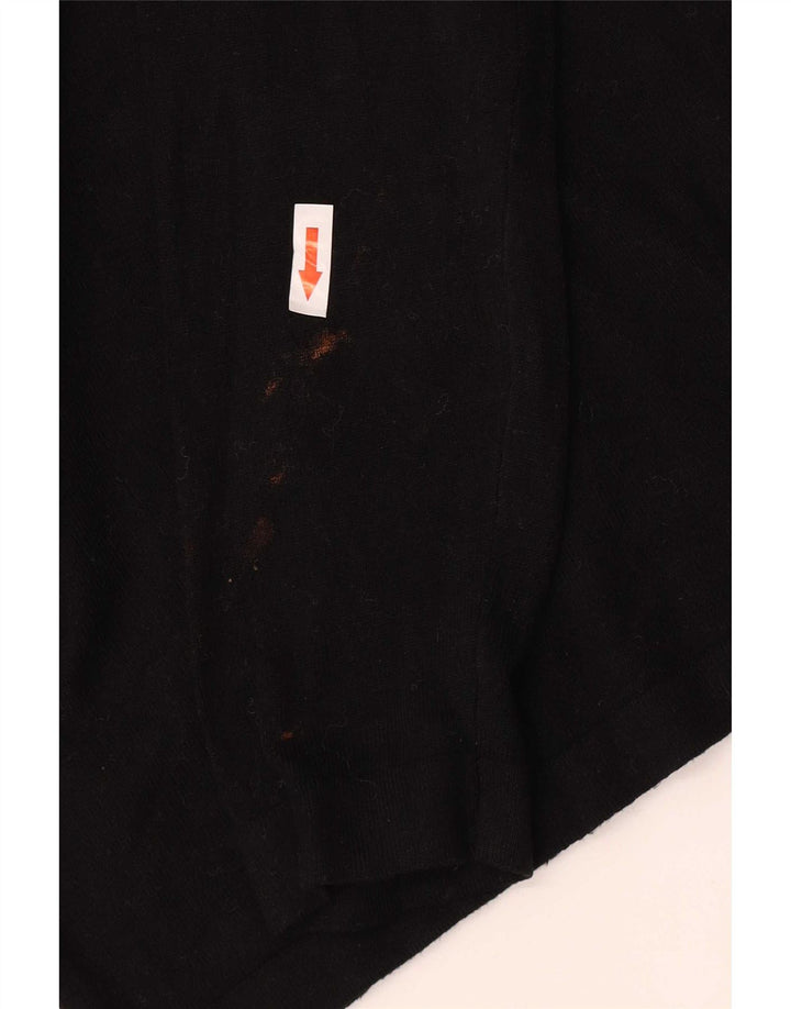 Zara Mens V-Neck Jumper Sweater Medium Black Viscose