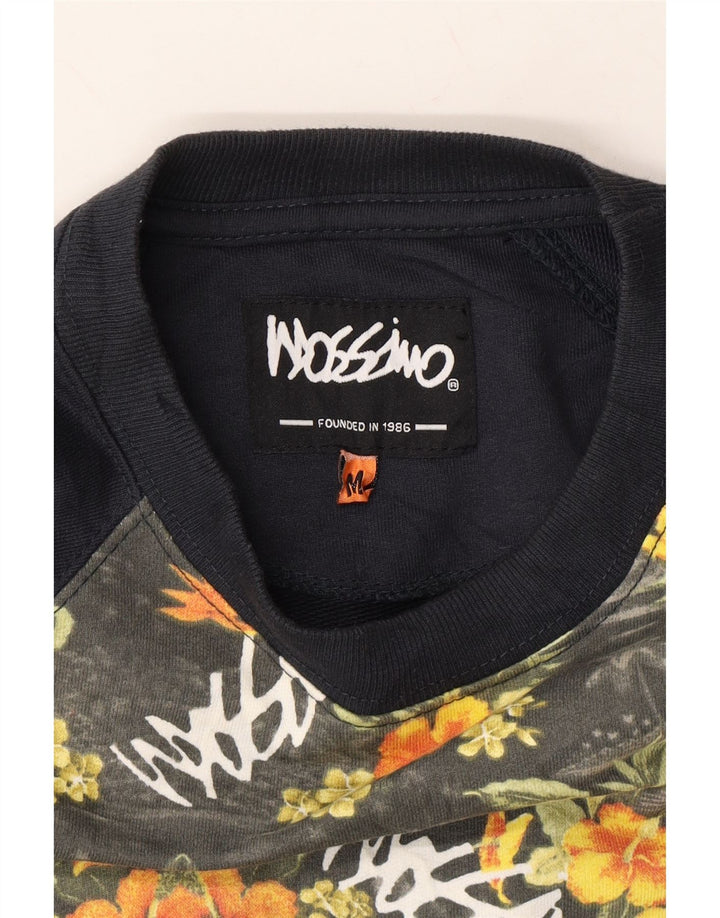 MOSSIMO Mens Sweatshirt Jumper Medium Navy Blue Floral Cotton Vintage Mossimo and Second-Hand Mossimo from Messina Hembry 