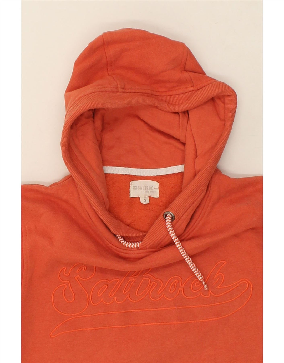 SALTROCK Mens Graphic Hoodie Jumper Small Orange Cotton Vintage Saltrock and Second-Hand Saltrock from Messina Hembry 