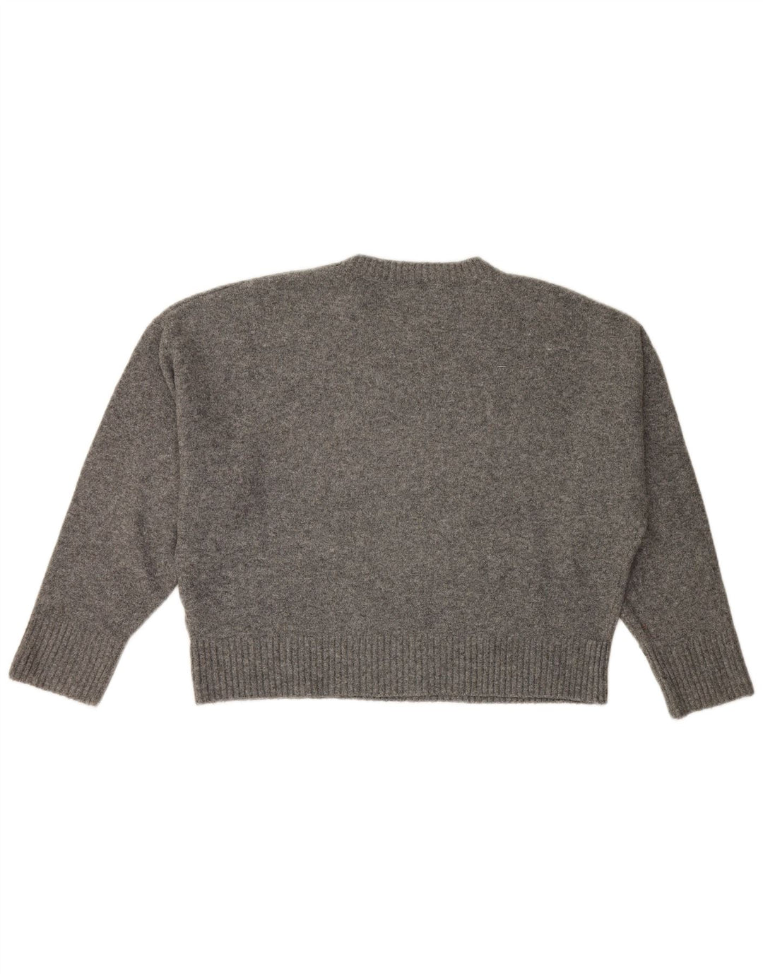 Zara Womens Oversized Crew Neck Jumper Sweater UK 16 Large Grey Flecked