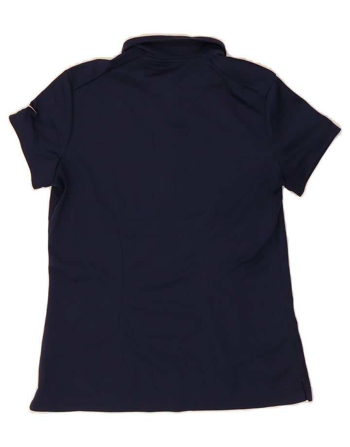 NIKE Womens Dri Fit Polo Shirt UK 12 Medium Navy Blue Polyester Vintage Nike and Second-Hand Nike from Messina Hembry 