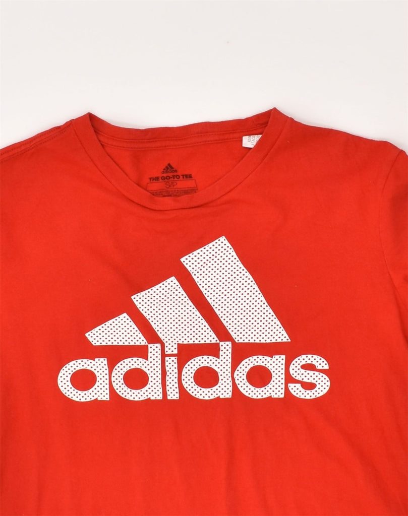 ADIDAS Womens Graphic T-Shirt Top UK 10 Small Red Cotton | Vintage Adidas | Thrift | Second-Hand Adidas | Used Clothing | Messina Hembry 