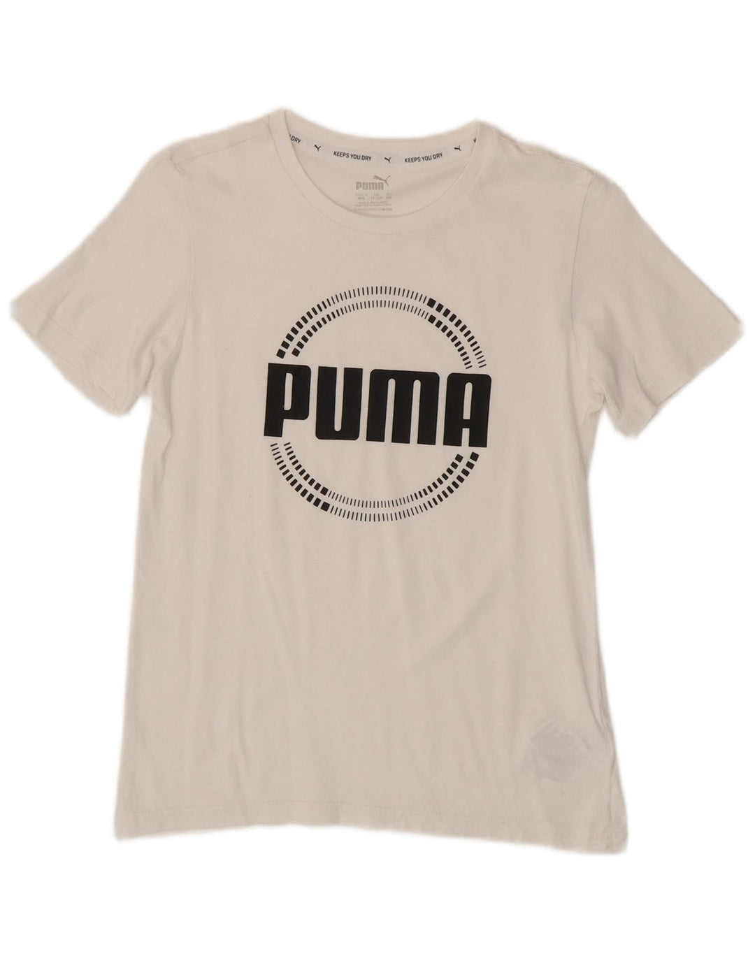 Puma Boys Graphic T-Shirt Top 11-12 Years Medium White Cotton