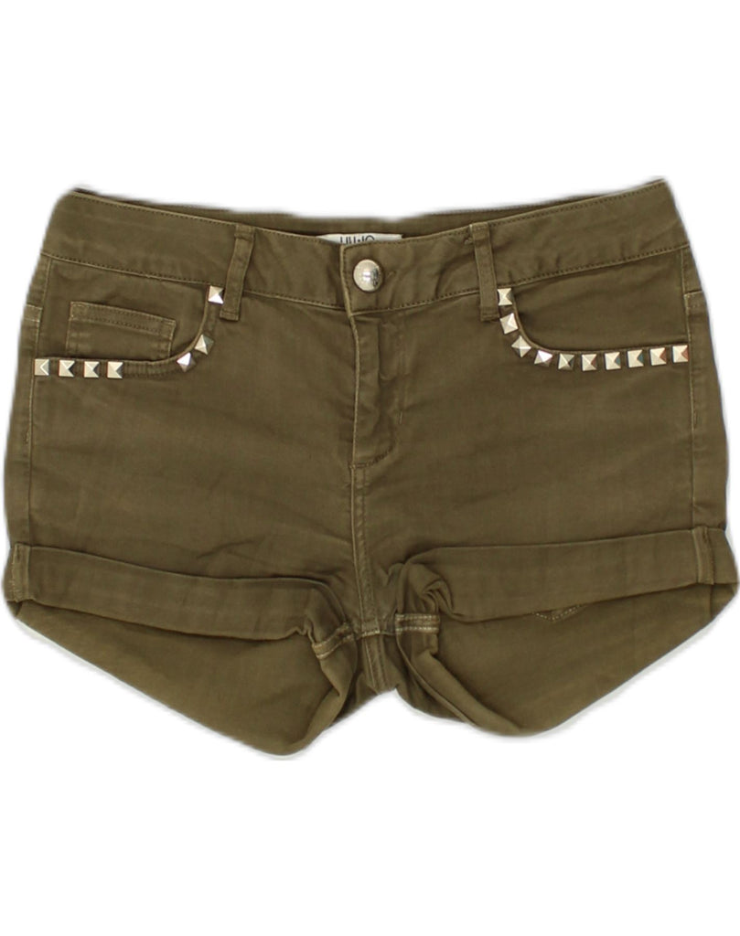 LIU JO Womens Hot Pants W27 Small Khaki Cotton | Vintage Liu Jo | Thrift | Second-Hand Liu Jo | Used Clothing | Messina Hembry 