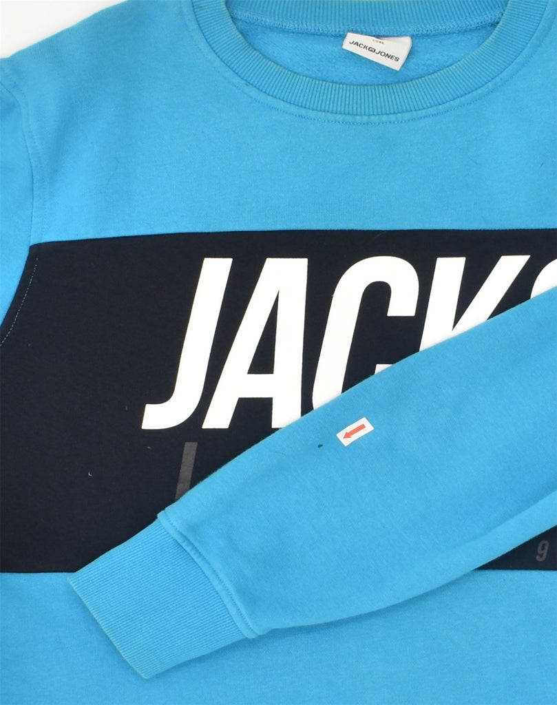 JACK & JONES Mens Graphic Sweatshirt Jumper Medium Blue Cotton | Vintage Jack & Jones | Thrift | Second-Hand Jack & Jones | Used Clothing | Messina Hembry 