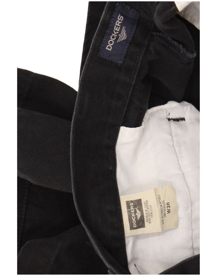 DOCKERS Mens Pegged Chino Shorts W36 Large Black Cotton
