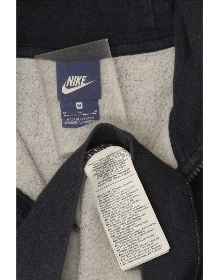 Nike Mens Zip Hoodie Sweater Medium Navy Blue Cotton