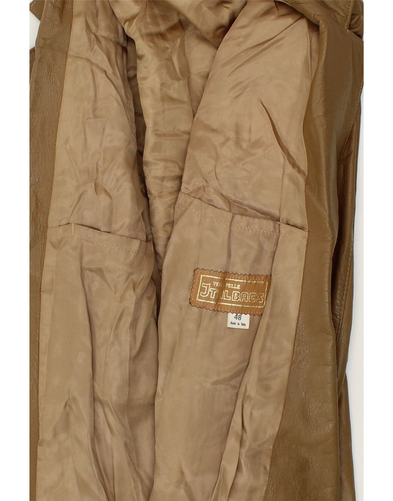 VINTAGE Womens Leather Coat IT 48 XL Brown Leather Vintage Vintage and Second-Hand Vintage from Messina Hembry 