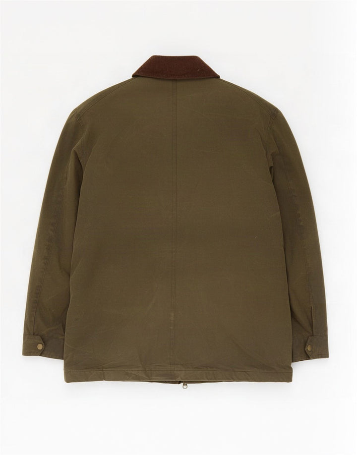 Marks & Spencer Mens Waxed Cotton Jacket UK 38 Medium Khaki