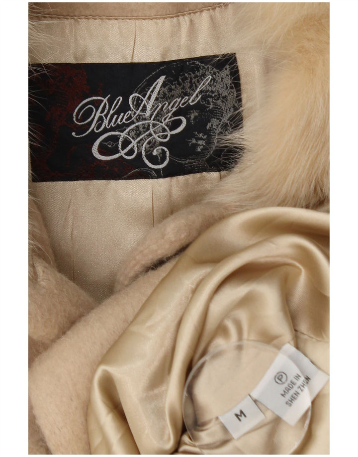 Vintage Womens Overcoat UK 14 Medium Beige Cashmere