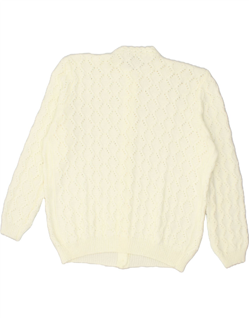 VINTAGE Womens Cardigan Sweater UK 16 Large White | Vintage Vintage | Thrift | Second-Hand Vintage | Used Clothing | Messina Hembry 