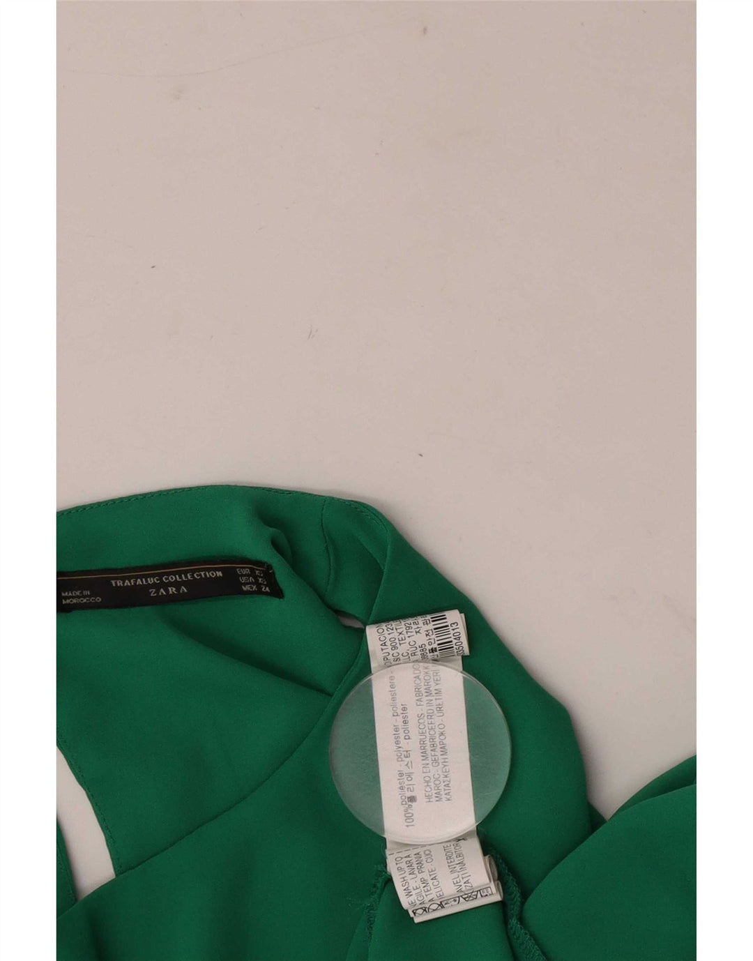 Zara Womens Sleeveless Blouse Top UK 6 XS Green Polyester
