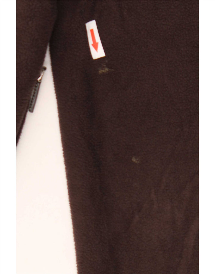 Crew Clothing Mens Zip Neck Fleece Jumper Large Brown Polyester