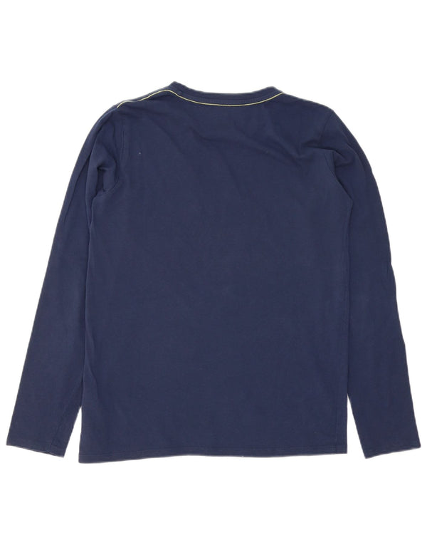 Guess Boys Graphic Top Long Sleeve 15-16 Years Navy Blue Cotton