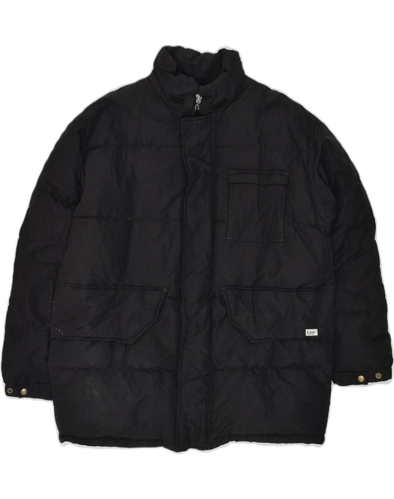 LEE Mens Padded Jacket UK 40 Large Black Polyester | Vintage Lee | Thrift | Second-Hand Lee | Used Clothing | Messina Hembry 