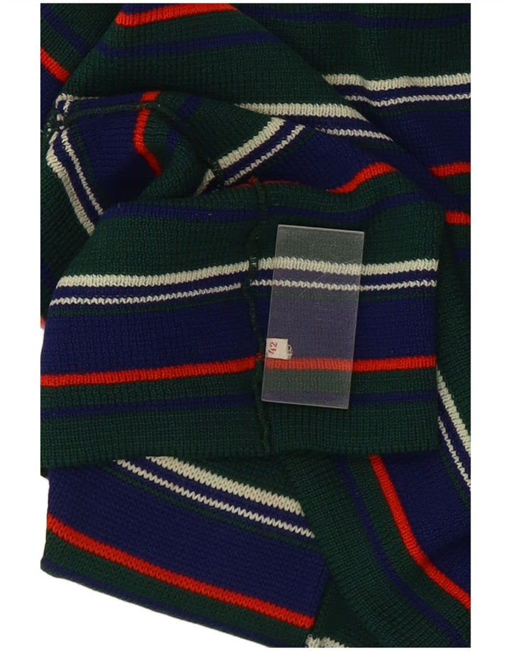 Vintage Womens Turtle Neck Jumper Sweater IT 42 Medium Green Striped