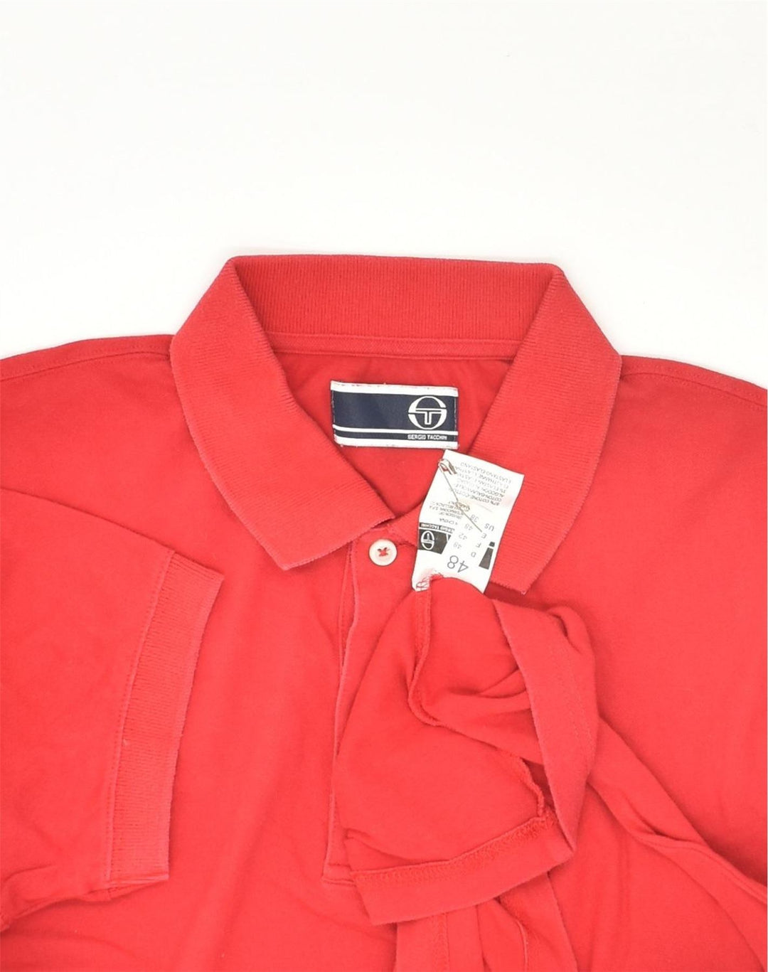 SERGIO TACCHINI Mens Polo Shirt IT 48 Medium Red Cotton | Vintage Sergio Tacchini | Thrift | Second-Hand Sergio Tacchini | Used Clothing | Messina Hembry 