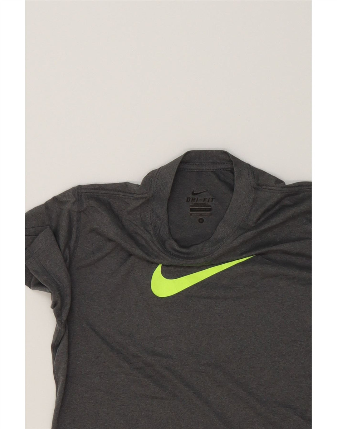 NIKE Womens Dri Fit Graphic T-Shirt Top UK 12 Medium Grey Polyester Vintage Nike and Second-Hand Nike from Messina Hembry 