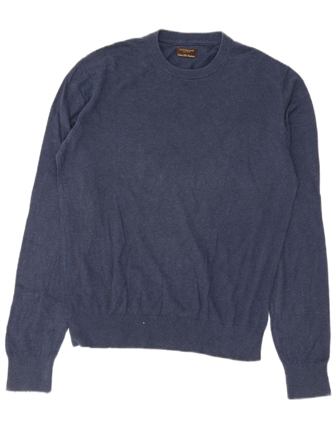 Gutteridge Mens Crew Neck Jumper Sweater Medium Navy Blue Cotton