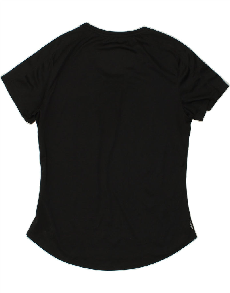 ADIDAS Womens Aeroready T-Shirt Top UK 12 Medium Black | Vintage Adidas | Thrift | Second-Hand Adidas | Used Clothing | Messina Hembry 