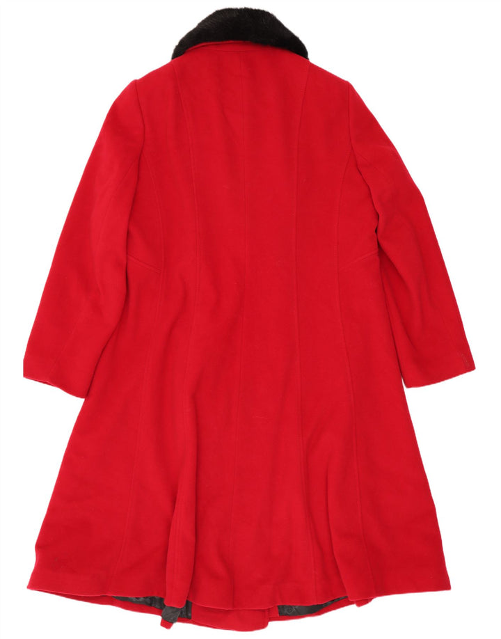 Windsmoor Womens Double Breasted Coat UK 14 Medium Red Colourblock