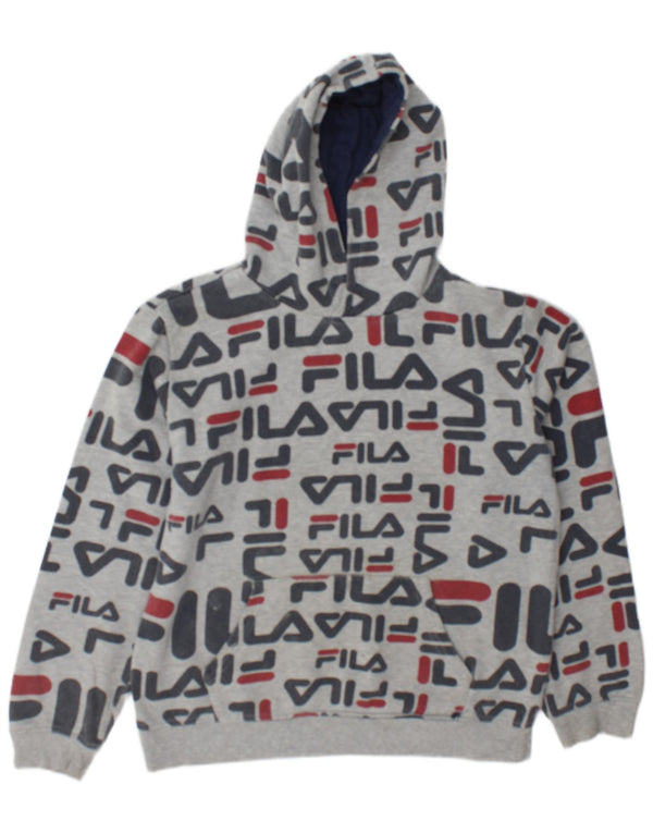 Fila Boys Graphic Hoodie Jumper 15-16 Years 2XL Grey Cotton