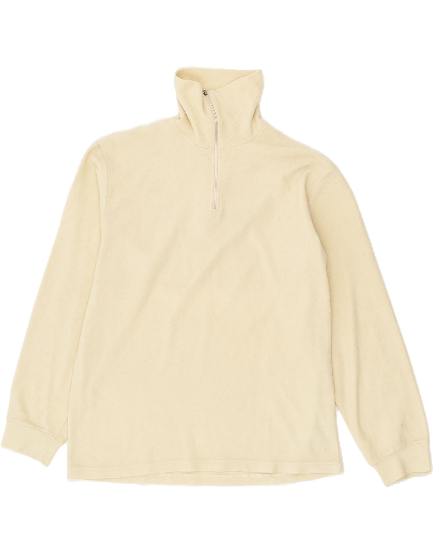 CONTE OF FLORENCE Maglione in pile da donna con collo con zip UK 16 grande bianco sporco