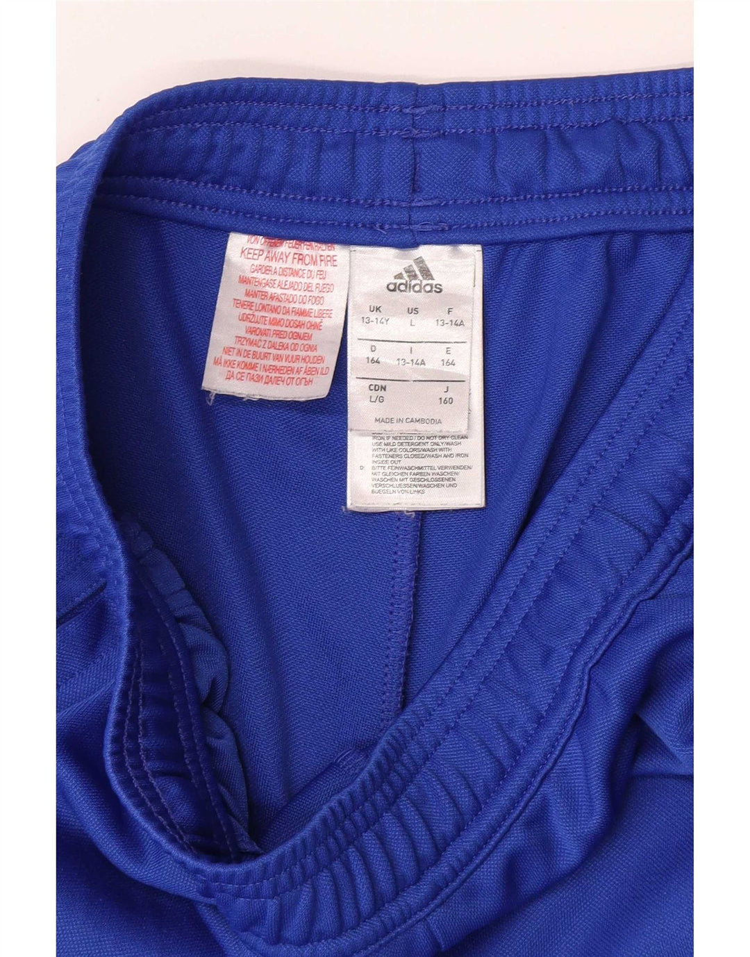 Adidas Boys Slim Fit Tracksuit Trousers 13-14 Years  Blue Polyester
