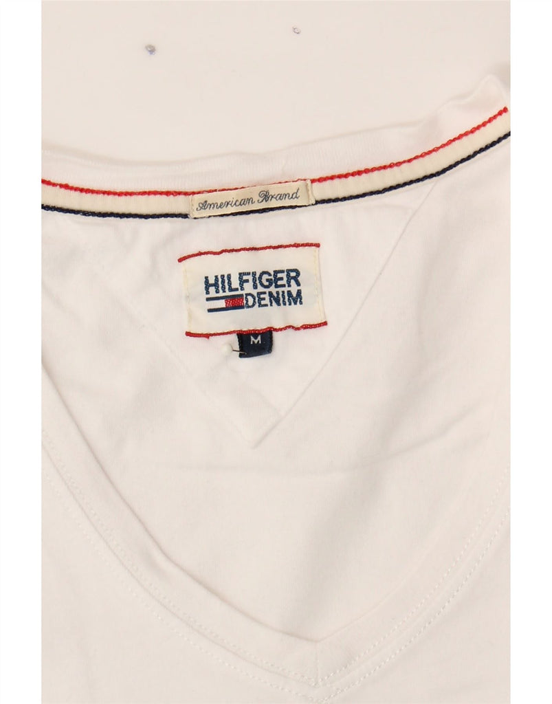 TOMMY HILFIGER Mens T-Shirt Top Medium White Cotton Vintage Tommy Hilfiger and Second-Hand Tommy Hilfiger from Messina Hembry 