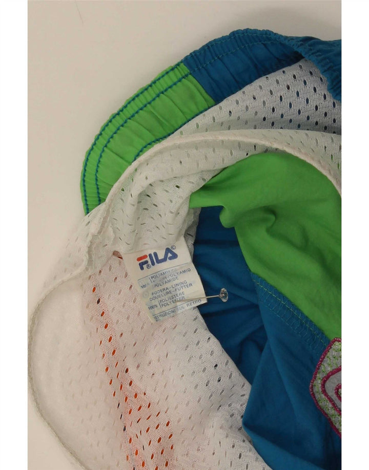 Fila Mens Swimming Shorts Large Blue Colourblock Polyester