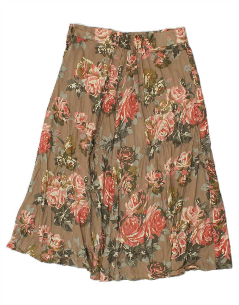 SAG HARBOR Womens A-Line Skirt Large W32 Brown Floral Rayon Vintage Sag Harbor and Second-Hand Sag Harbor from Messina Hembry 