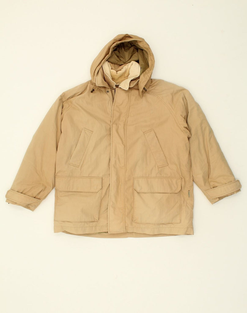 MARINA YACHTING Mens Hooded Windbreaker Jacket IT 50 Large Beige Cotton | Vintage Marina Yachting | Thrift | Second-Hand Marina Yachting | Used Clothing | Messina Hembry 