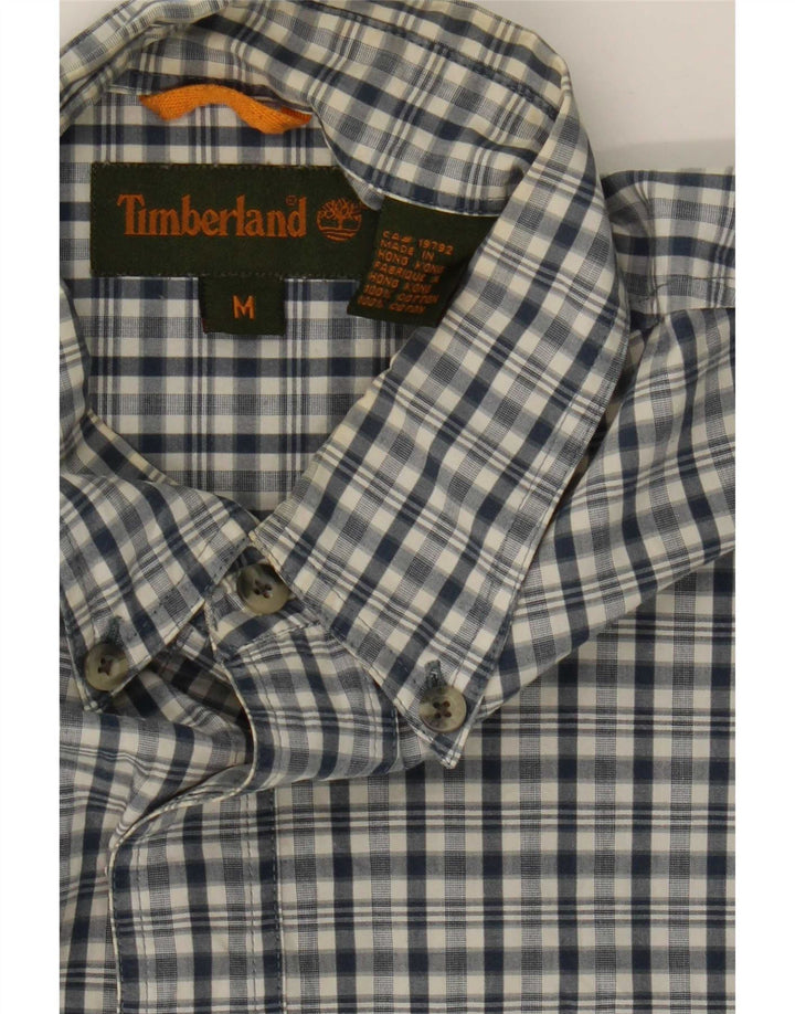 Timberland Mens Shirt Medium Navy Blue Check Cotton