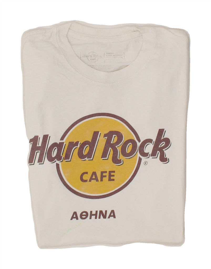 HARD ROCK CAFE Womens Aohna Graphic T-Shirt Top UK 4 XS White Cotton | Vintage Hard Rock Cafe | Thrift | Second-Hand Hard Rock Cafe | Used Clothing | Messina Hembry 