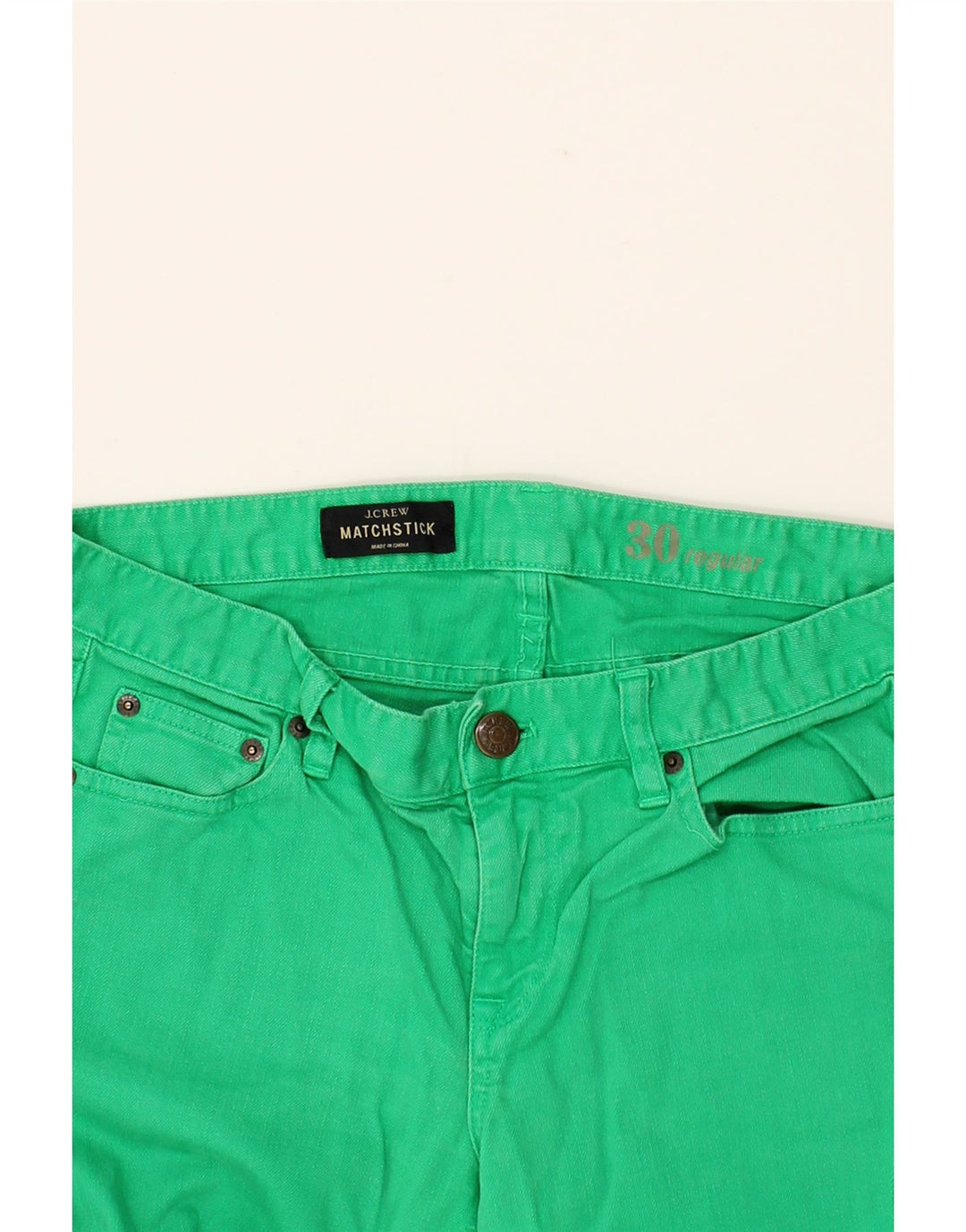 J. CREW Womens Matchstick Slim Jeans W30 L30 Green Cotton Vintage J. Crew and Second-Hand J. Crew from Messina Hembry 