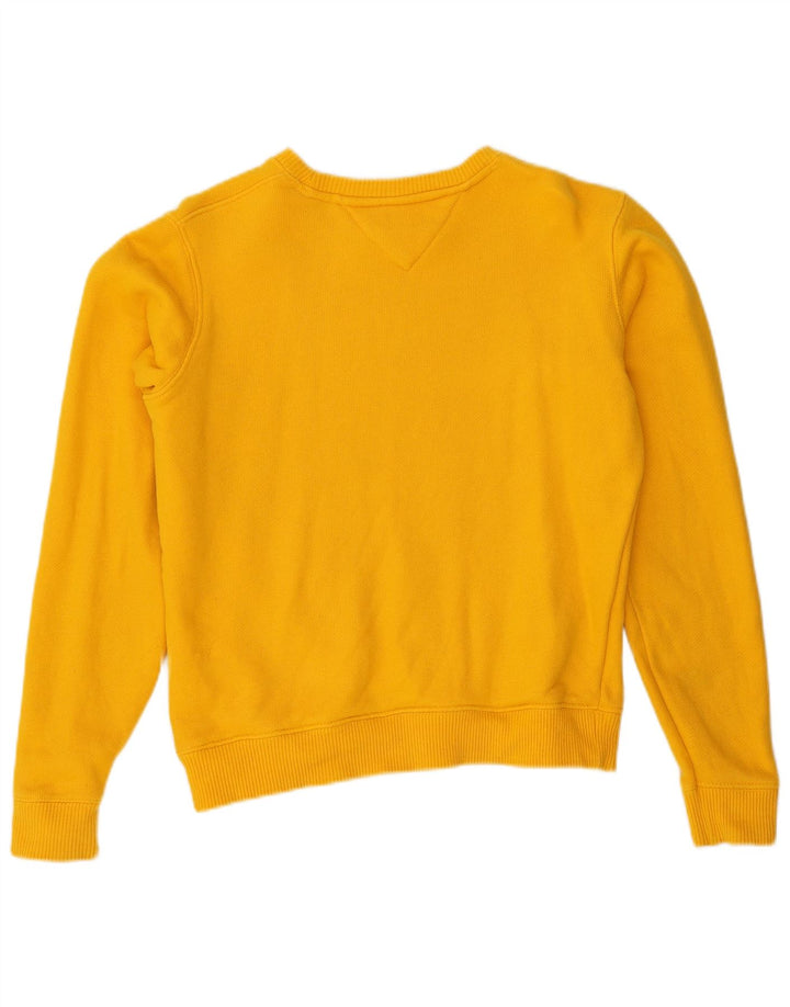 TOMMY HILFIGER Womens Oversized Sweatshirt Jumper UK 10 Small Yellow