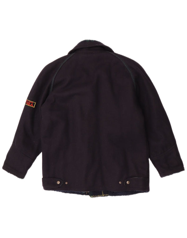 POP 84 Womens 3/4 Sleeve Oversized Utility Jacket EU 36 Small Navy Blue