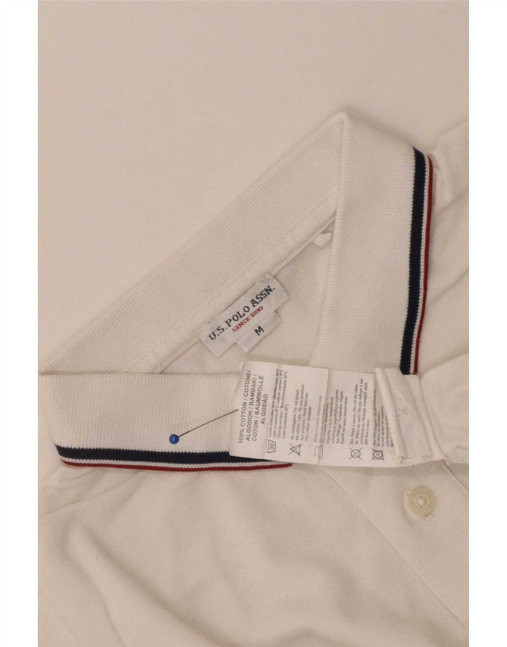 U.S. Polo Assn. Mens Polo Shirt Medium White Cotton