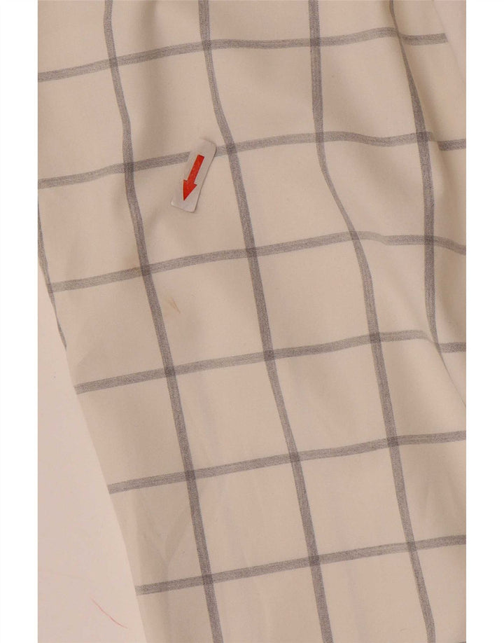 Zara Mens Slim Chino Trousers EU 40 Medium W31 L33 White Check Polyester