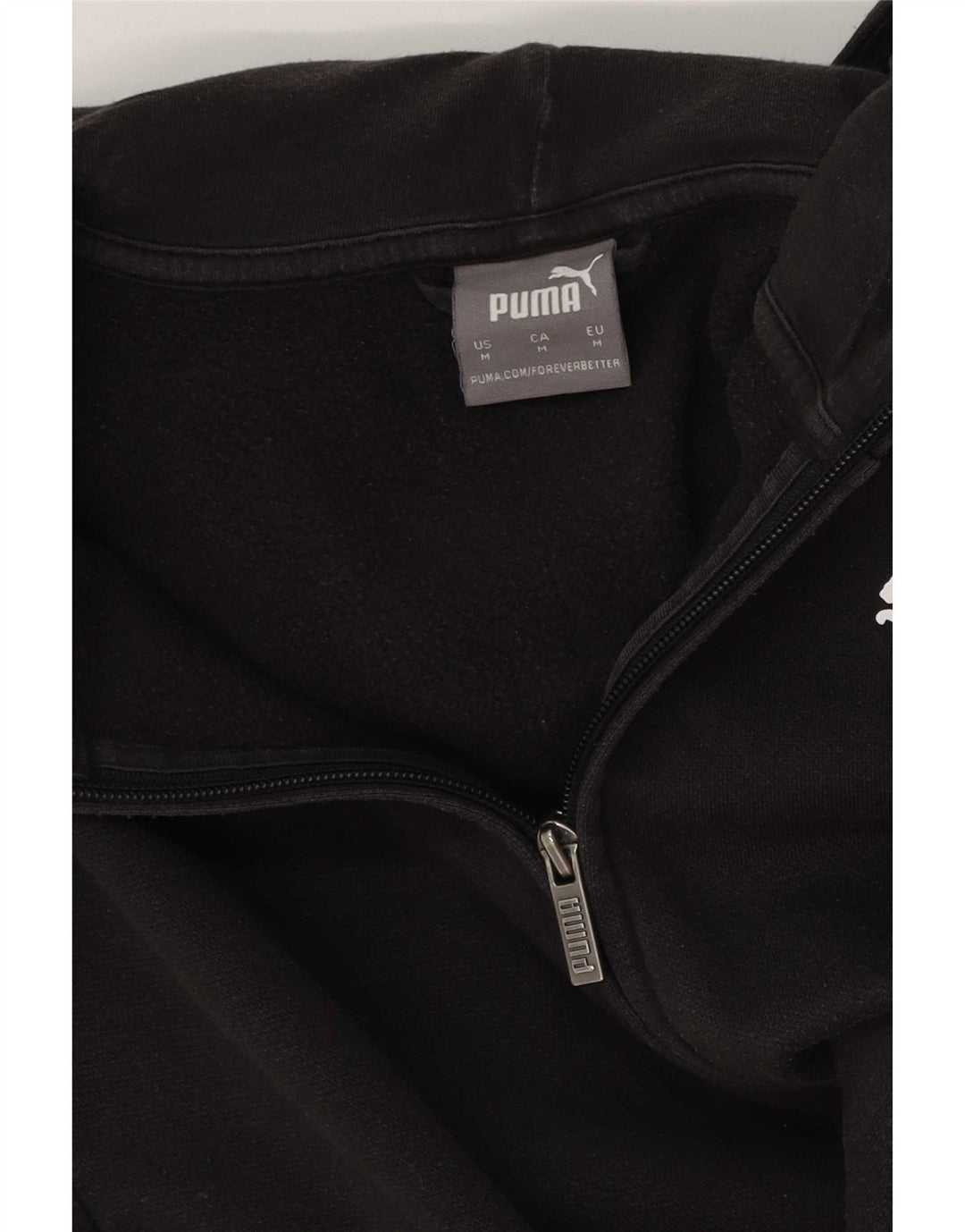Puma Womens Graphic Zip Hoodie Sweater UK 14 Medium Black