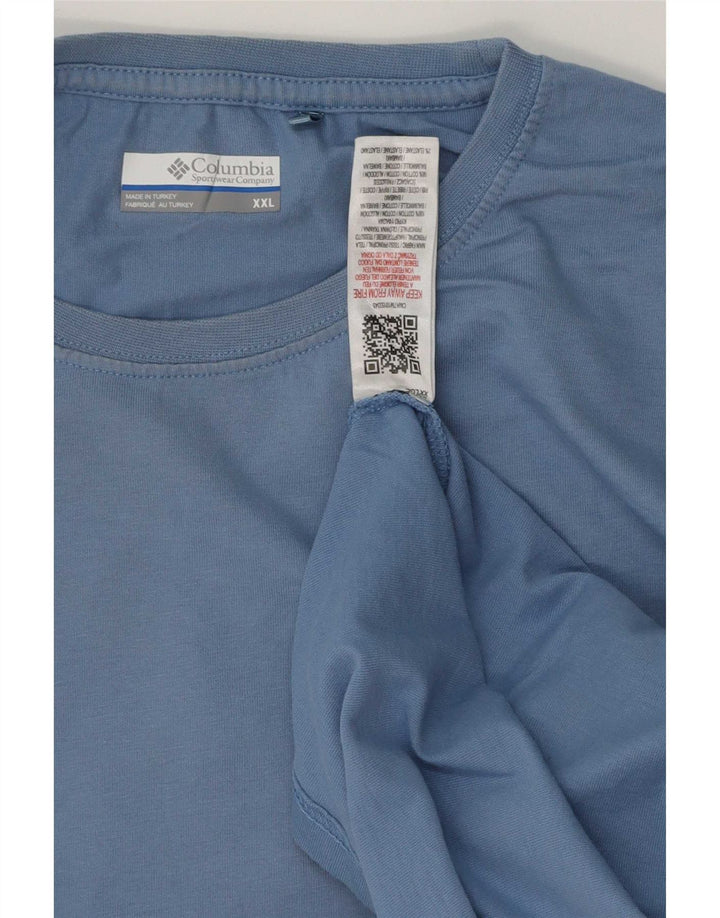 Columbia Mens Graphic T-Shirt Top 2XL Blue Cotton