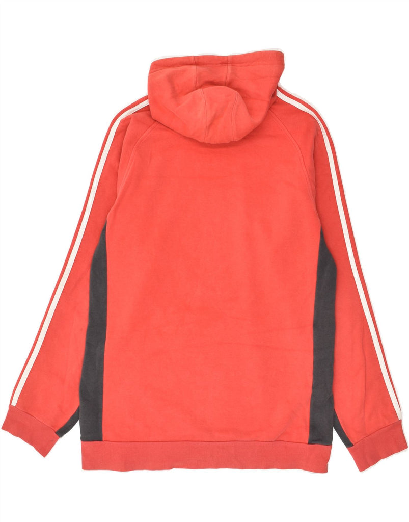 ADIDAS Boys Graphic Hoodie Jumper 14-15 Years Red Colourblock Cotton | Vintage Adidas | Thrift | Second-Hand Adidas | Used Clothing | Messina Hembry 