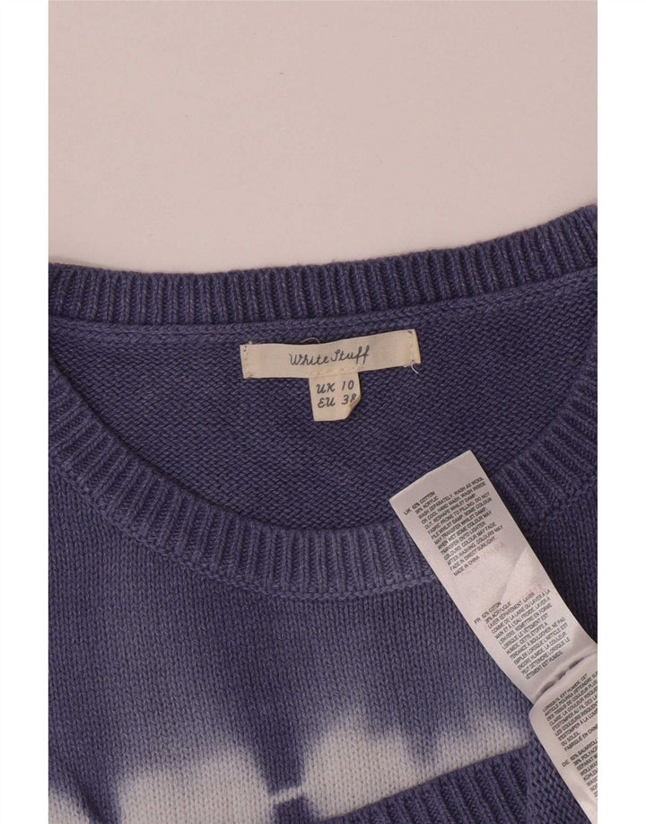 White Stuff Womens Vest Tank Top UK 10 Small Blue Tie Dye Cotton