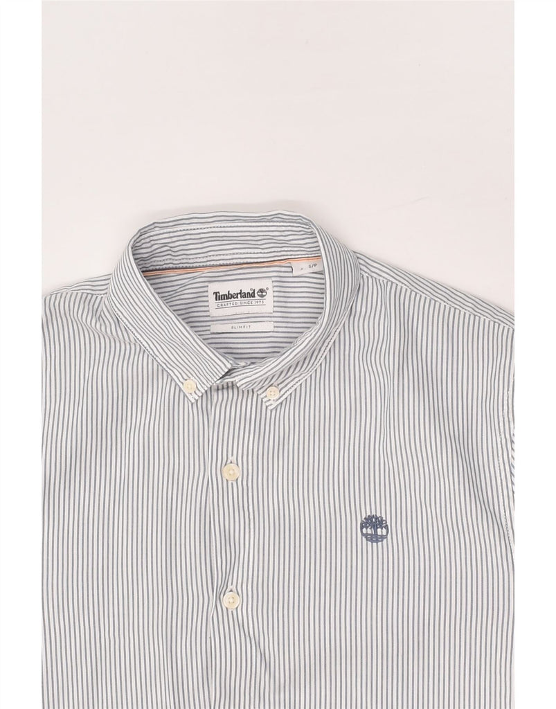 TIMBERLAND Mens Slim Fit Shirt Small White Striped Cotton | Vintage Timberland | Thrift | Second-Hand Timberland | Used Clothing | Messina Hembry 